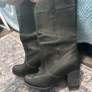 Black Leather Women's Boots